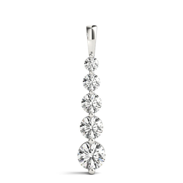 18K White Gold Diamond Journey Pendant