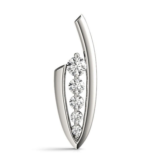 14K White Gold Diamond Journey Pendant