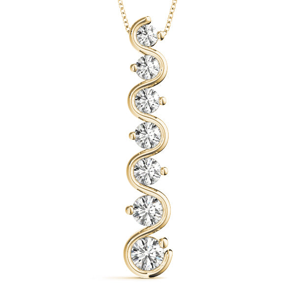 18K Yellow Gold Diamond Journey Pendant