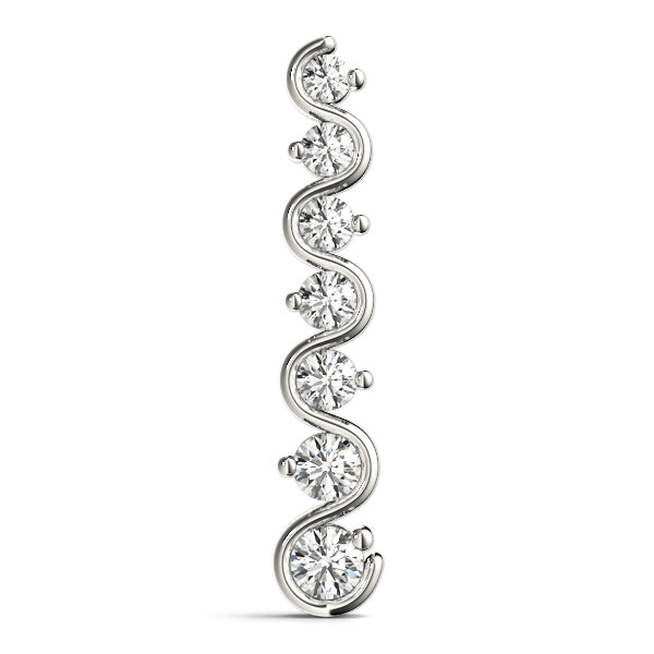 White Platinum Lab Diamond Journey Pendant