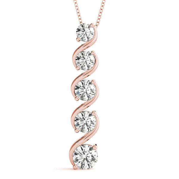 18K Rose Gold Lab Diamond Journey Pendant