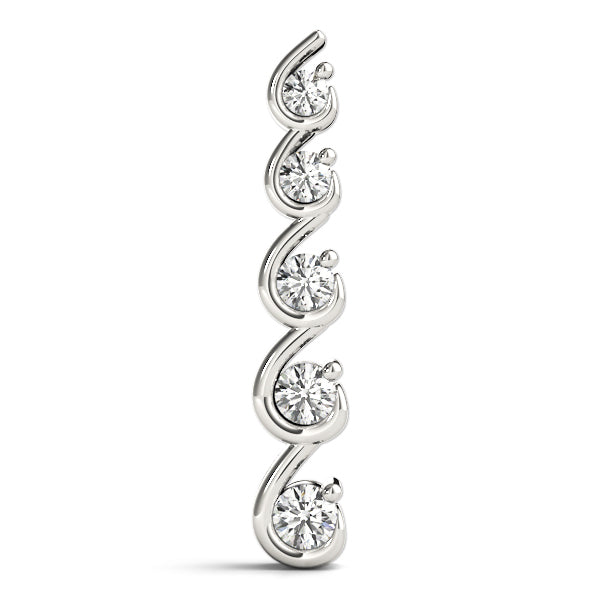 18K White Gold Lab Diamond Journey Pendant