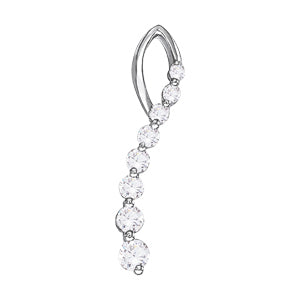 18K White Gold Lab Diamond Journey Pendant
