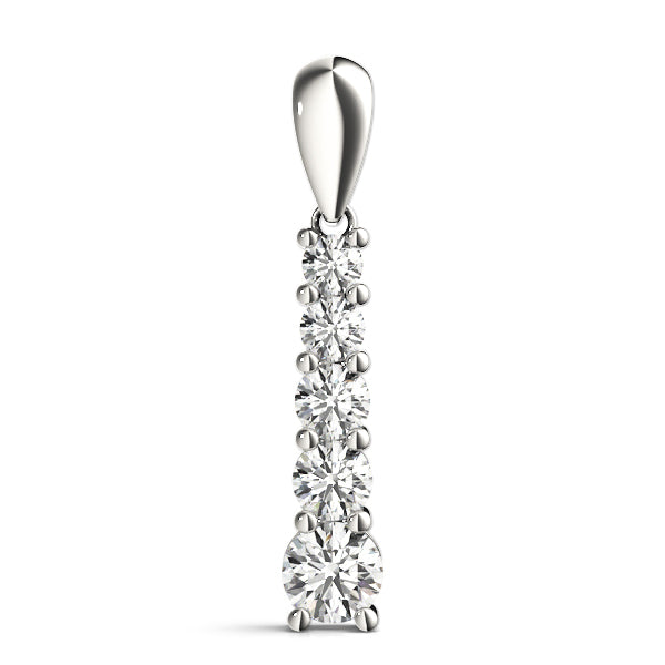 18K White Gold Diamond Journey Pendant
