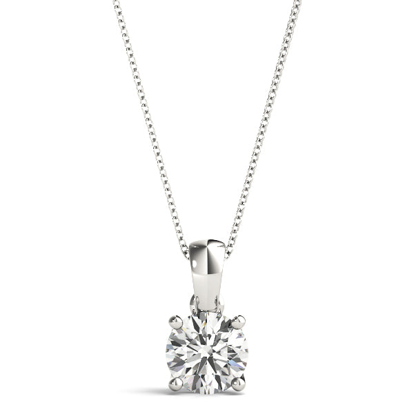 1 CT Lab Diamond White Platinum Solitaire Pendant