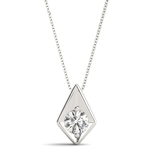 0.5CT Lab Diamond 14K White Gold Pendant