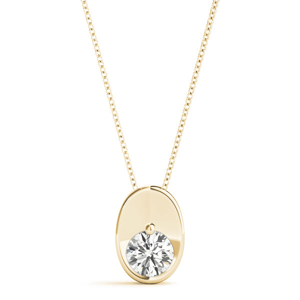 18K Yellow Gold Diamond Solitaire Pendant