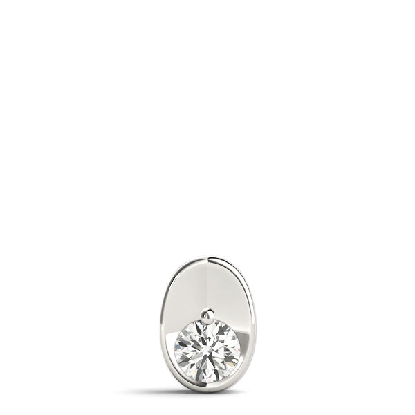18K White Gold Diamond Solitaire Pendant