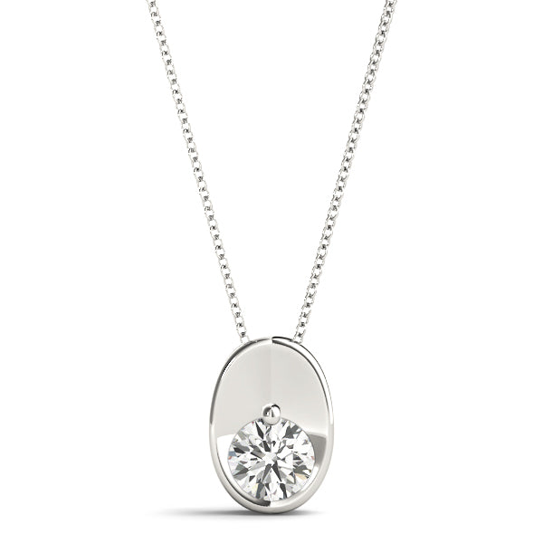 0.5CT Lab Diamond 14K White Gold Pendant