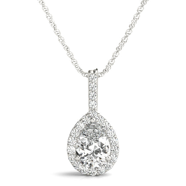 1/2 ct tw Lab Diamond Pendants Halo