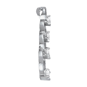 18K White Gold Lab Diamond Journey Pendant