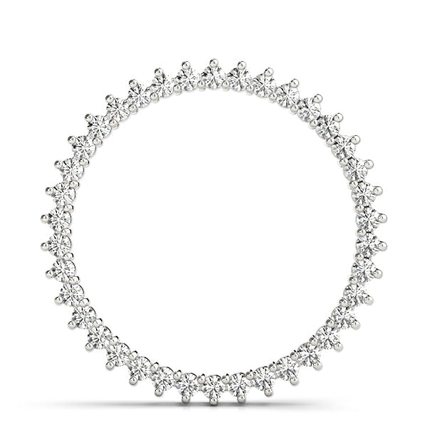 Elegant 18K White Gold Multi-Diamond Circle Pendant