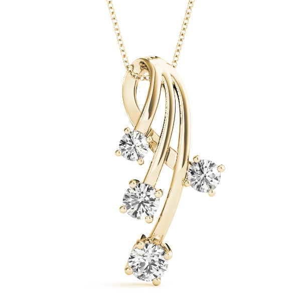 18K Yellow Gold Diamond Journey Pendant