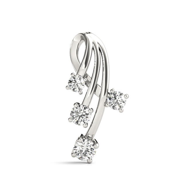 18K White Gold Diamond Journey Pendant