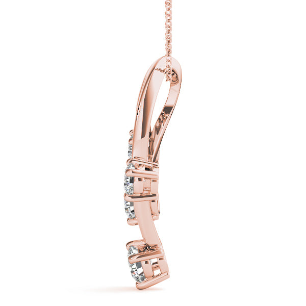 18K Rose Gold Lab Diamond Journey Pendant