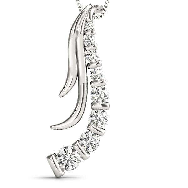 18K White Gold Diamond Journey Pendant