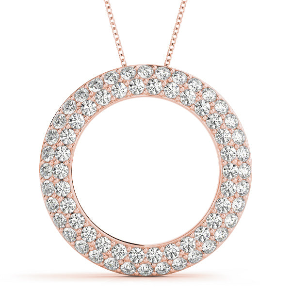 Rose Gold Lab Diamond Circle Pendant