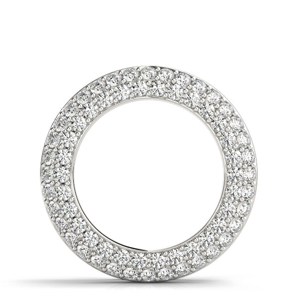 14K White Gold Diamond Circle Pendant