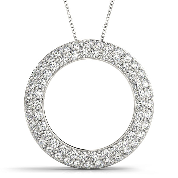 Platinum Diamond Circle Pendant