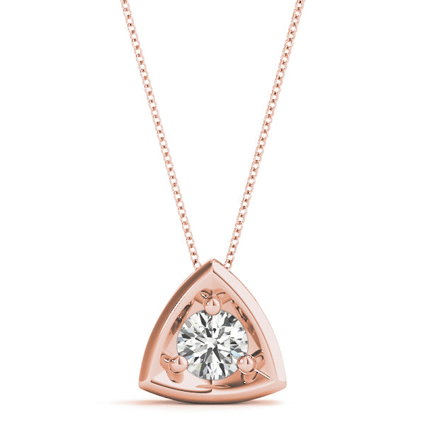 1 Carat Lab Diamond Rose Gold Solitaire Pendant