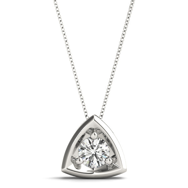1 CT Lab Diamond White Platinum Pendant