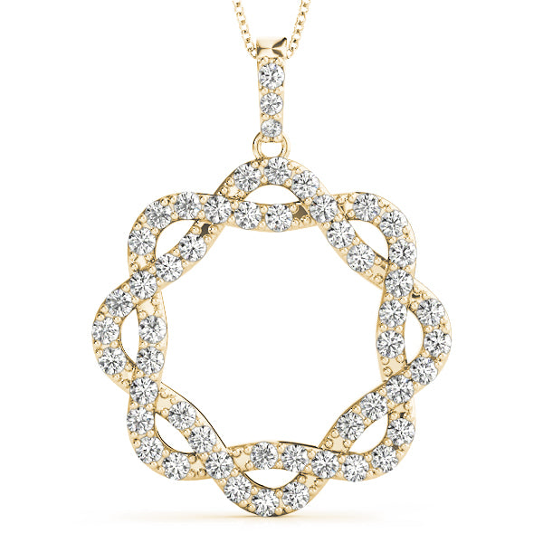 18K Yellow Gold Diamond Circle Pendant