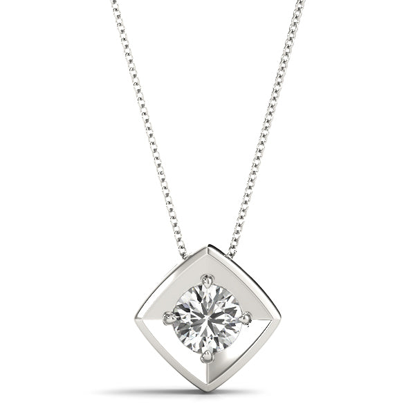 1 Ct Lab Diamond 14K White Gold Pendant