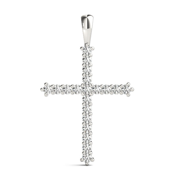 White Gold Diamond Cross Pendant | Religious Jewelry