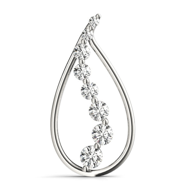 18K White Gold Lab Diamond Journey Pendant