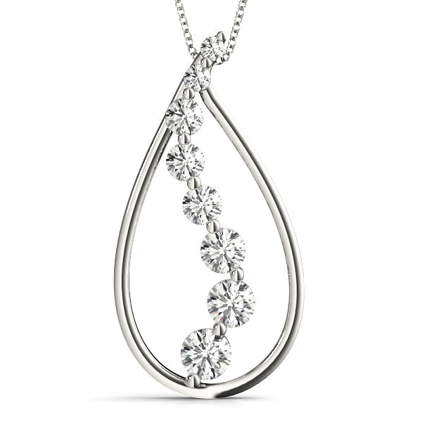 18K White Gold Lab Diamond Journey Pendant