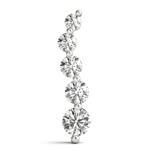 14K White Gold Diamond Journey Pendant