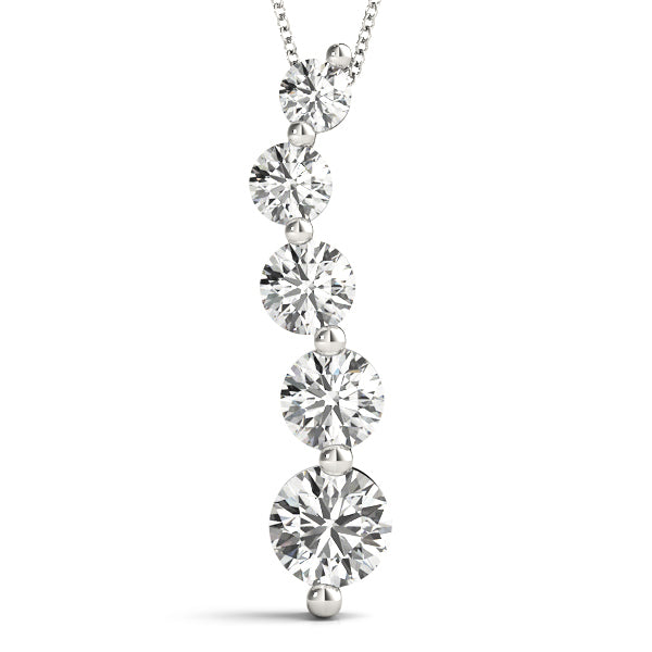 14K White Gold Diamond Journey Pendant