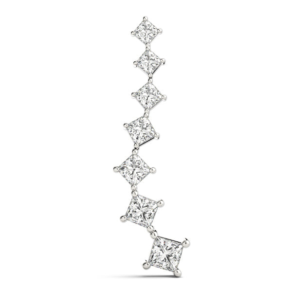 14K White Gold Square Diamond Journey Pendant