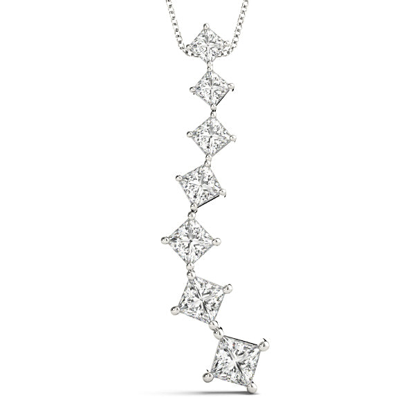 18K White Gold Lab Diamond Journey Pendant