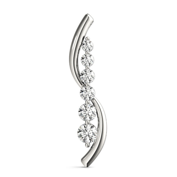 18K White Gold Lab Diamond Journey Pendant