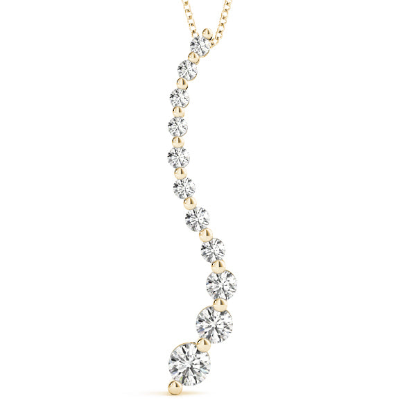 14K Yellow Gold Diamond Journey Pendant