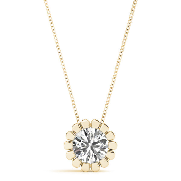 18K Yellow Gold 1CT Lab Diamond Pendant