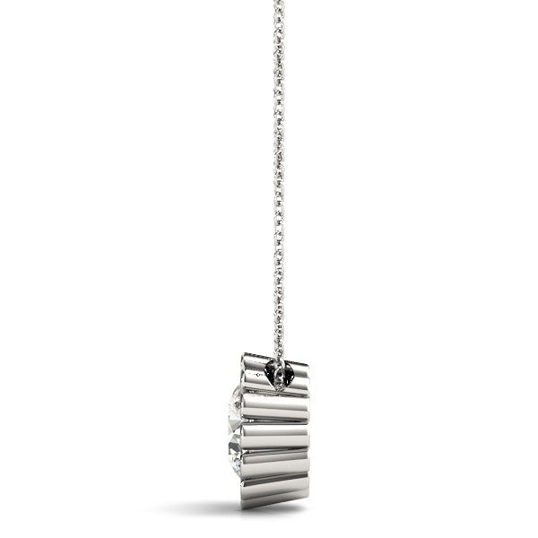1 CT Lab Diamond White Platinum Solitaire Pendant