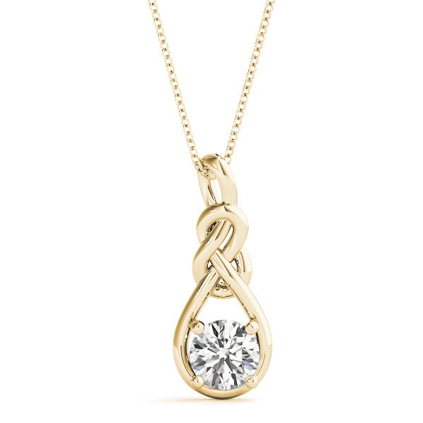 Yellow Gold Diamond Love Knot Pendant