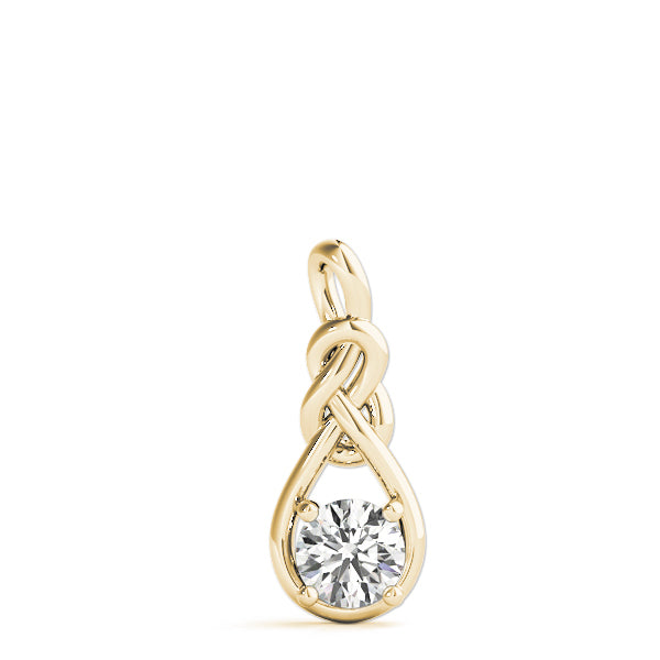 Yellow Gold Diamond Love Knot Pendant