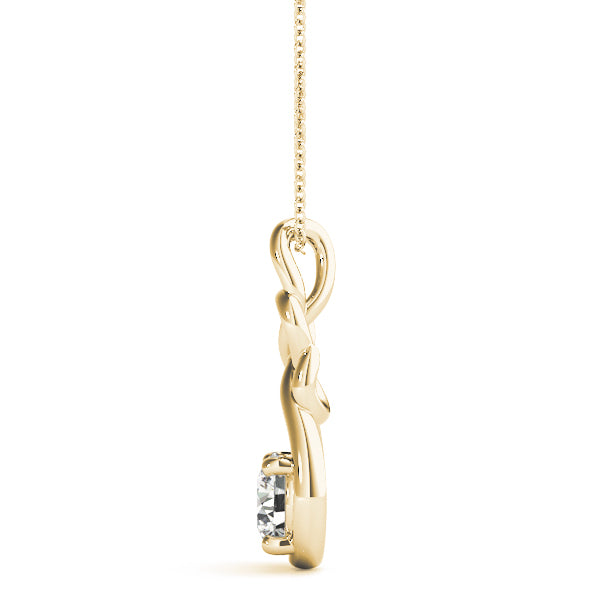 Yellow Gold Diamond Love Knot Pendant