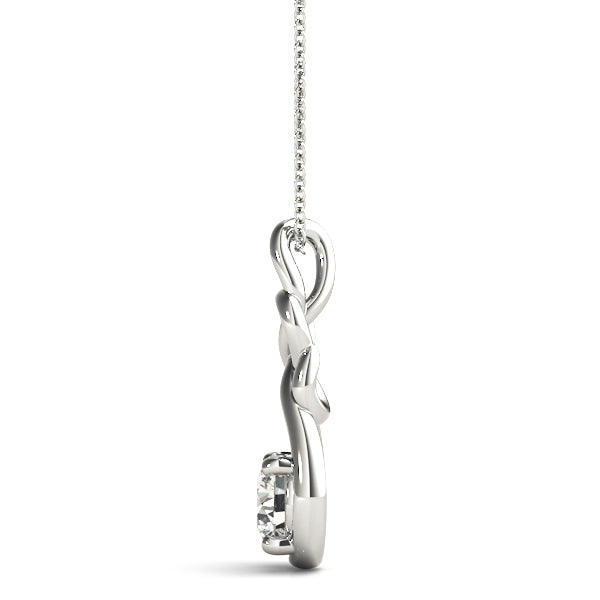 18K White Gold Diamond Love Knot Pendant