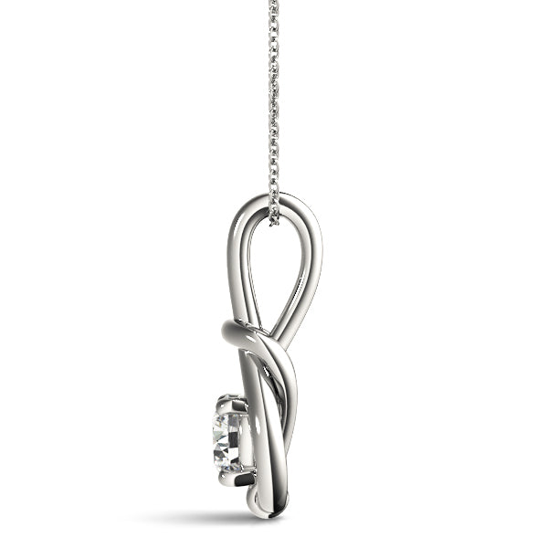 White Gold Diamond Love Knot Pendant
