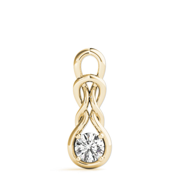 18K Yellow Gold Diamond Love Knot Pendant