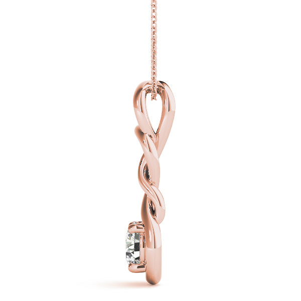 Rose Gold Lab Diamond Love Knot Pendant 1CT