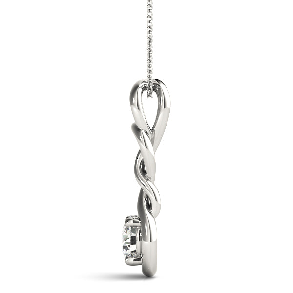 White Platinum Diamond Love Knot Pendant