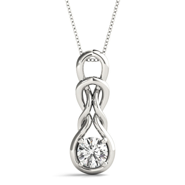 White Gold Diamond Love Knot Pendant