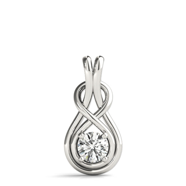 14K White Gold Diamond Love Knot Pendant