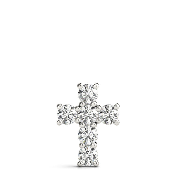 White Gold Diamond Cross Pendant - Religious Jewelry