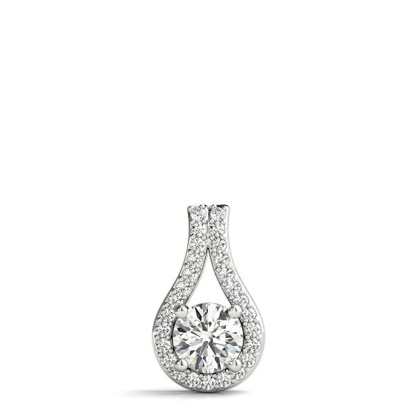 White Gold Lab Diamond Solitaire Pendant